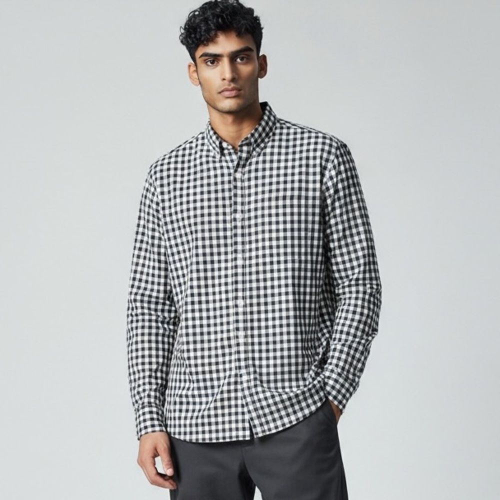 J.Crew Men's Plaid Stretch‎ Button-Up Shirt Long Sleeve Size L Multicolor